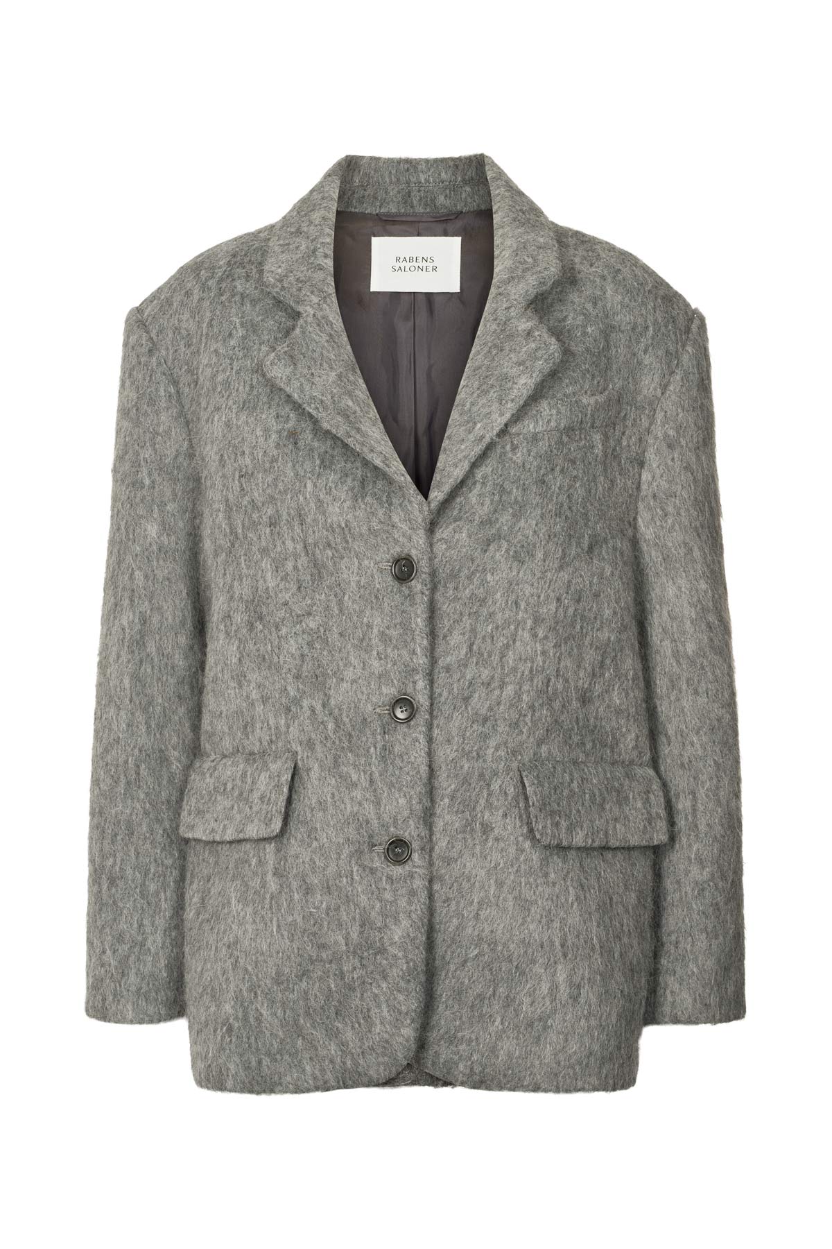 Nyara - Fuzzy jacket I Grey melange Grey melange XS 7 - Rabens Saloner