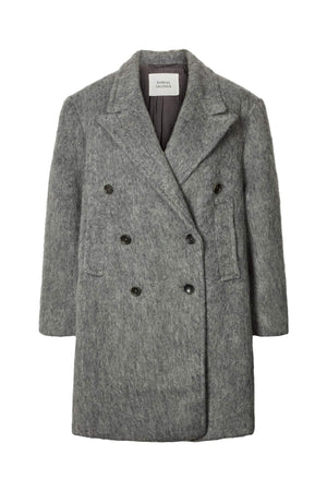 Leanna - Fuzzy oversized coat I Grey melange Grey melange XS/S 1 - Rabens Saloner