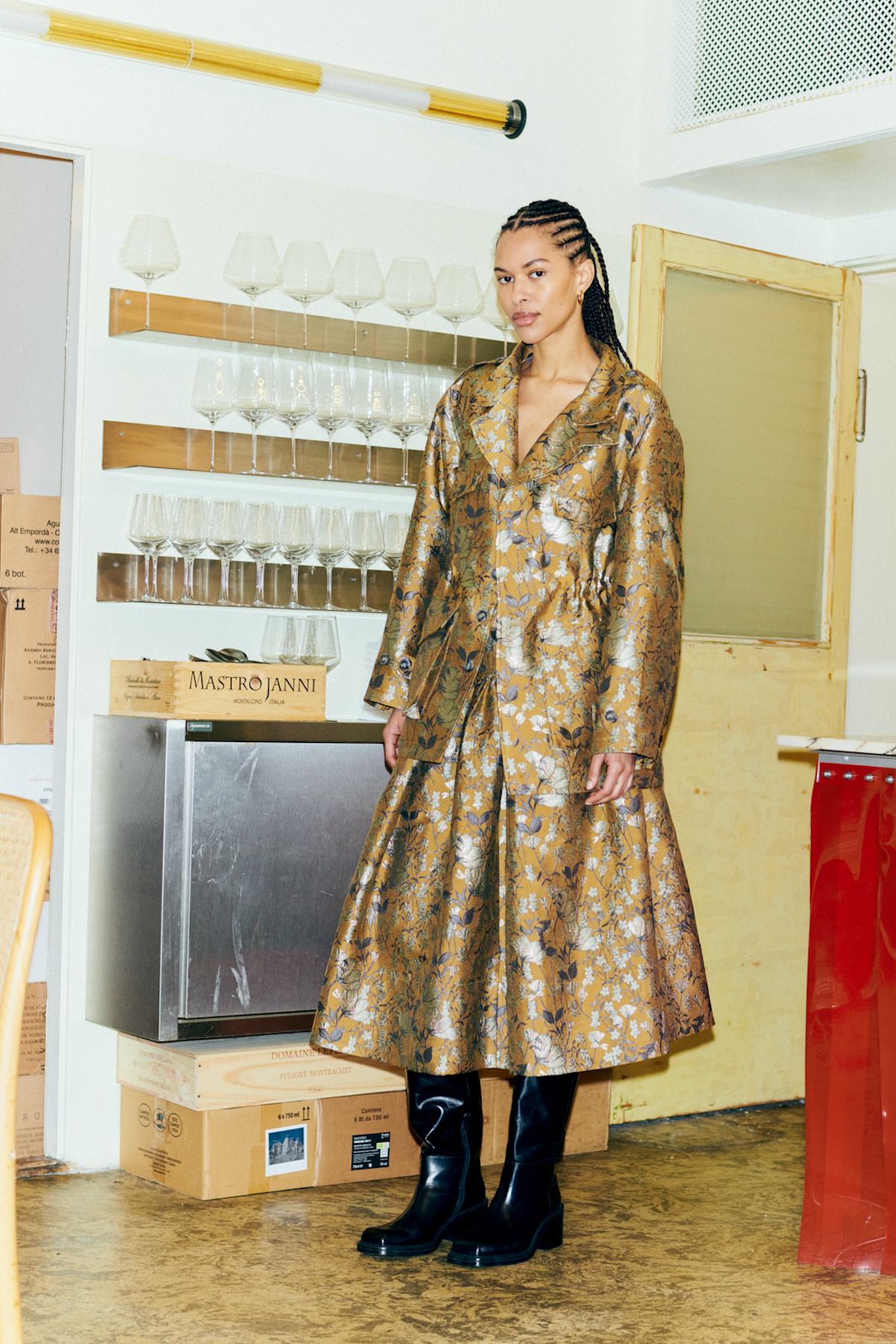 Feodora - Ottoman jacquard jacket I Golden combo 1 - Rabens Saloner