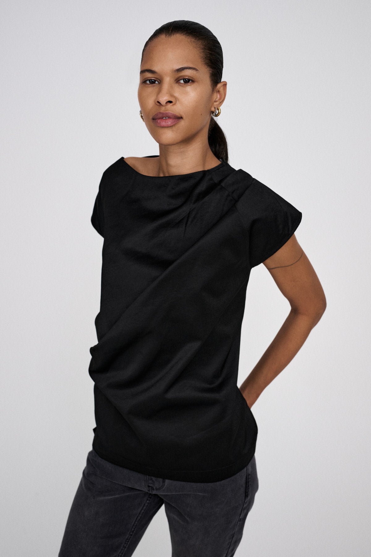 Cigga - Cotton fusion top I Pirate black 1 - Rabens Saloner
