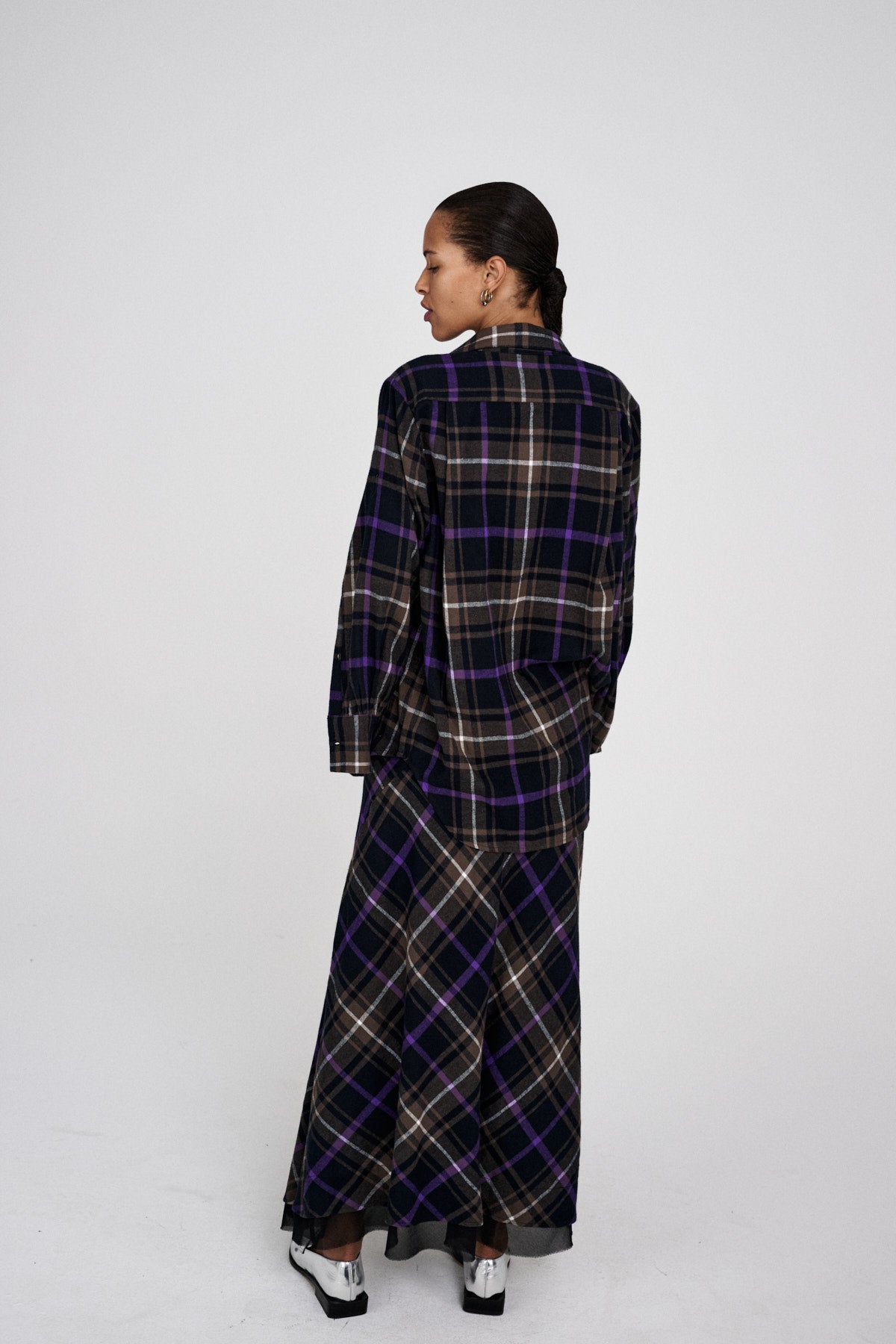 Anemone - Giant check insert skirt I Purple check combo