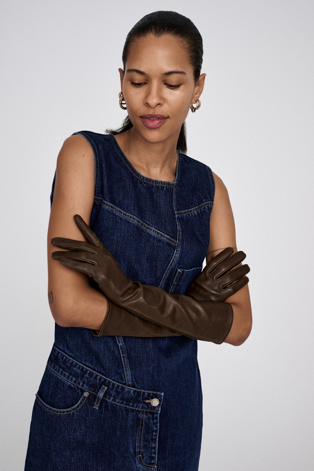 Inette - Patchwork denim dress I Dark washed indigo 4 - Rabens Saloner