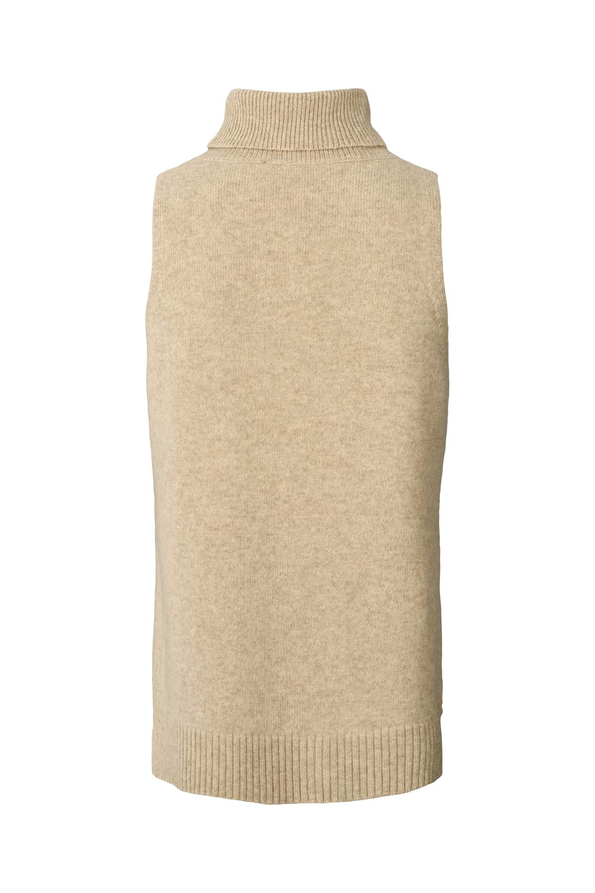 Diara - Pure wool funnel halter top I Oatmeal 8 - Rabens Saloner
