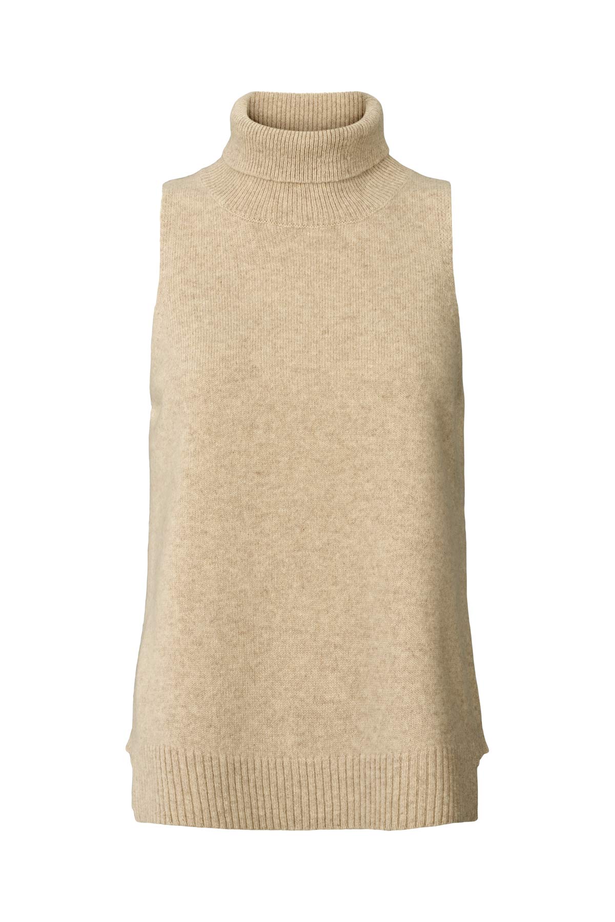 Diara - Pure wool funnel halter top I Oatmeal Oatmeal XS 7 - Rabens Saloner