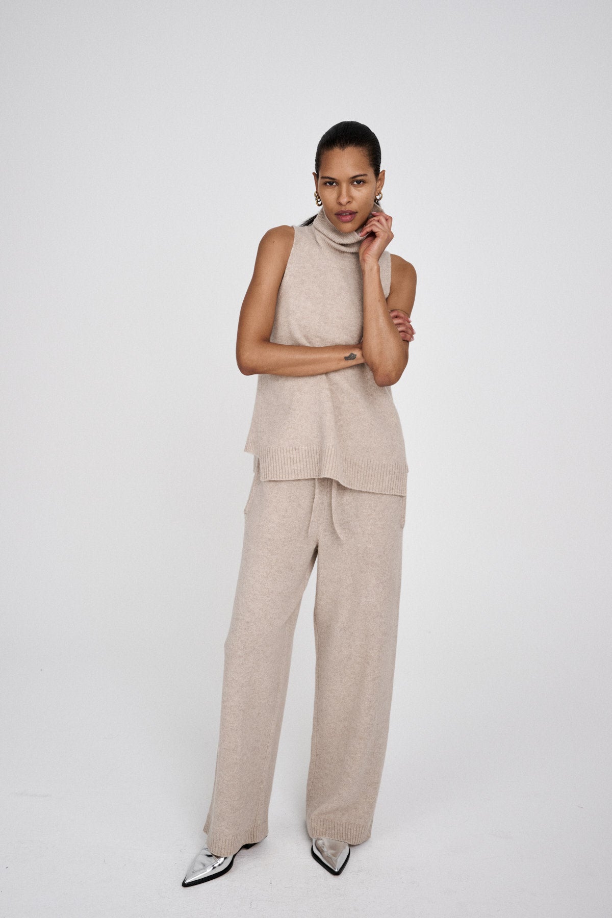 Dianne - Pure wool lounge pants I Oatmeal 1 - Rabens Saloner
