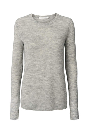 Shauna - Waffled knit long sleeve top I Grey melange Grey melange XS 1 - Rabens Saloner