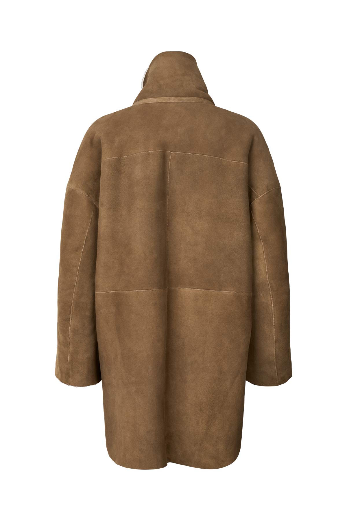 Ejsa - Shearling coat I Dark brown natural combo 10 - Rabens Saloner