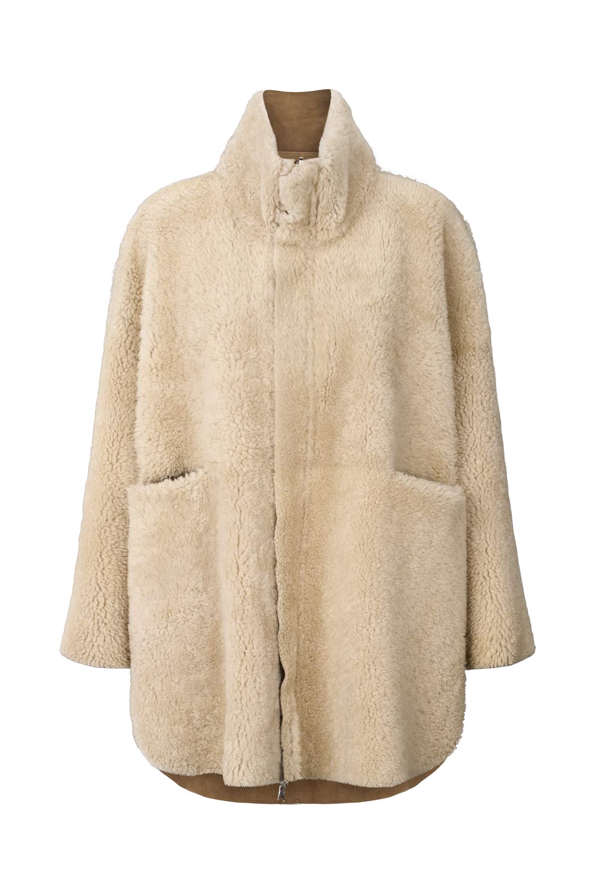 Ejsa - Shearling coat I Dark brown natural combo 11 - Rabens Saloner
