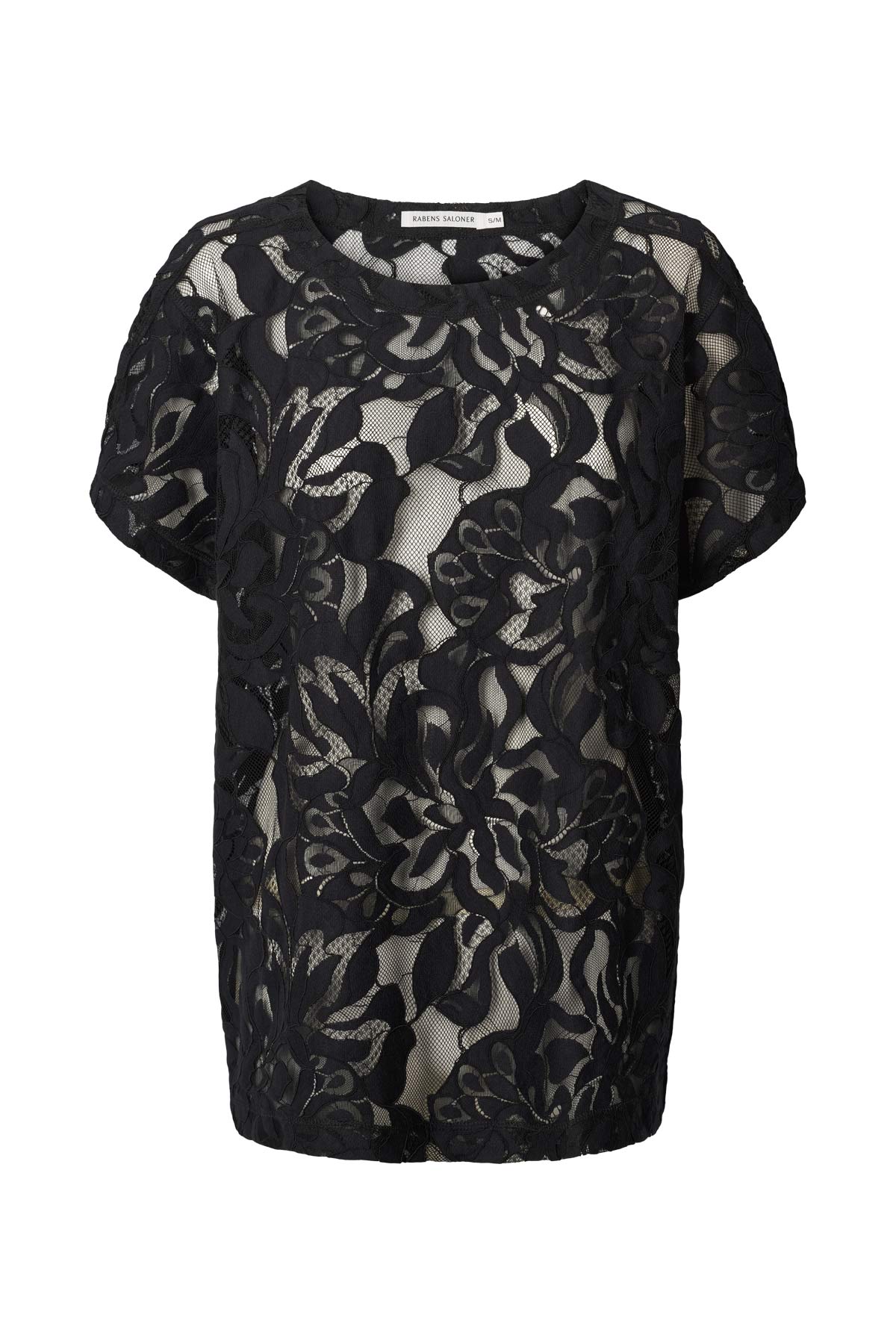 Enia - Orchid lace oversize t-shirt I Black