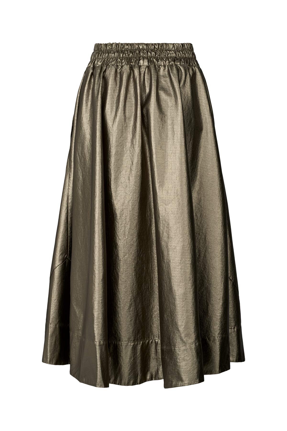 Ottavia - Foiled ripstop full skirt I Metallic olive 7 - Rabens Saloner