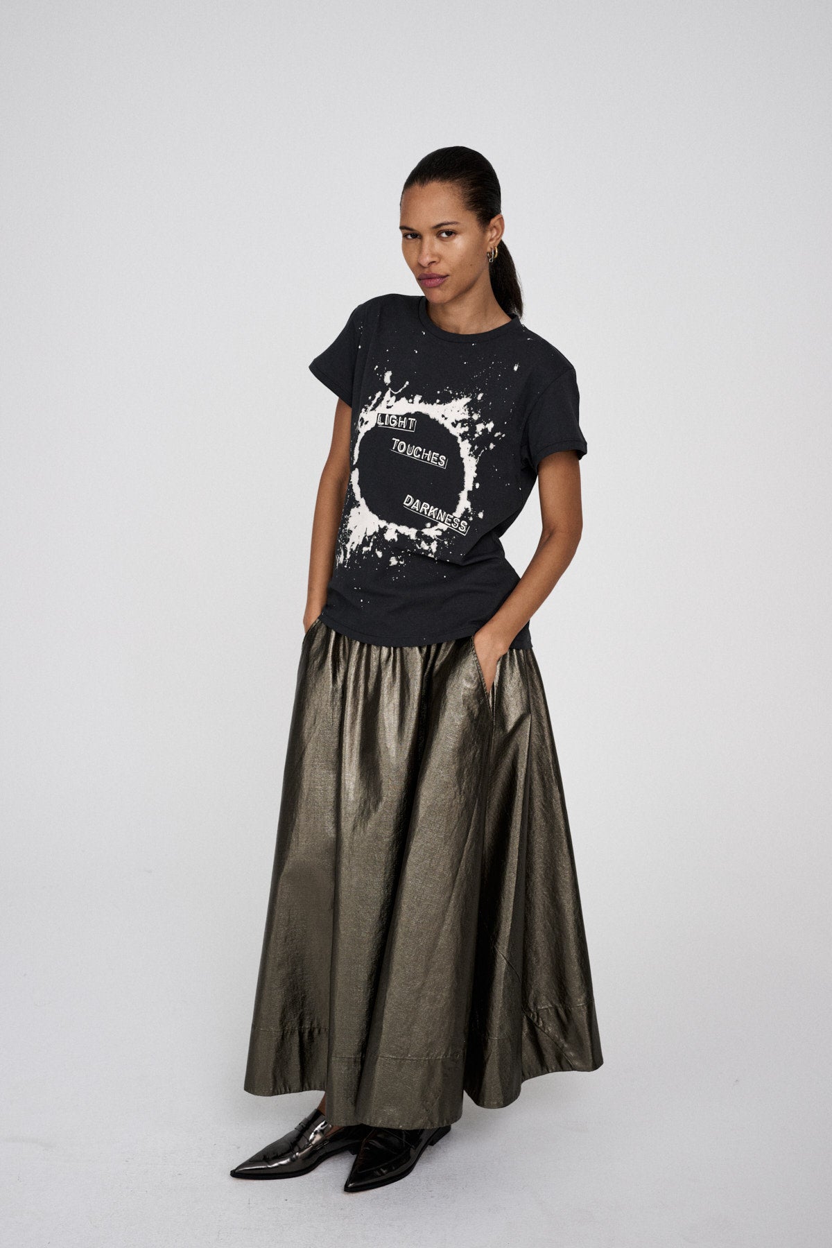 Ambla - Eclipsed print t-shirt I Faded black 2 - Rabens Saloner