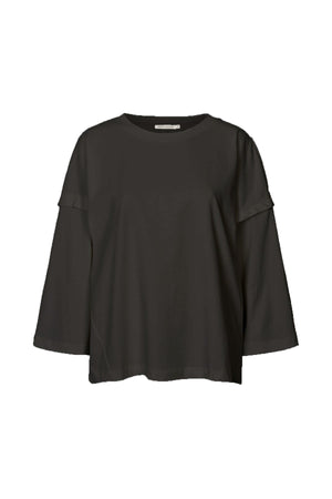 Laurah - FOT jersey 3/4 sleeve top I Faded black Faded black XS 1 - Rabens Saloner