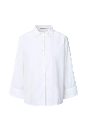 Chloe - Poplin full shirt I White White XS 5 - Rabens Saloner