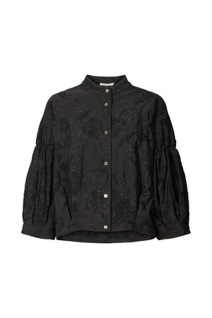 Candie - Clipped jacquard shirt jacket I Pirate black Pirate black XS 6 - Rabens Saloner