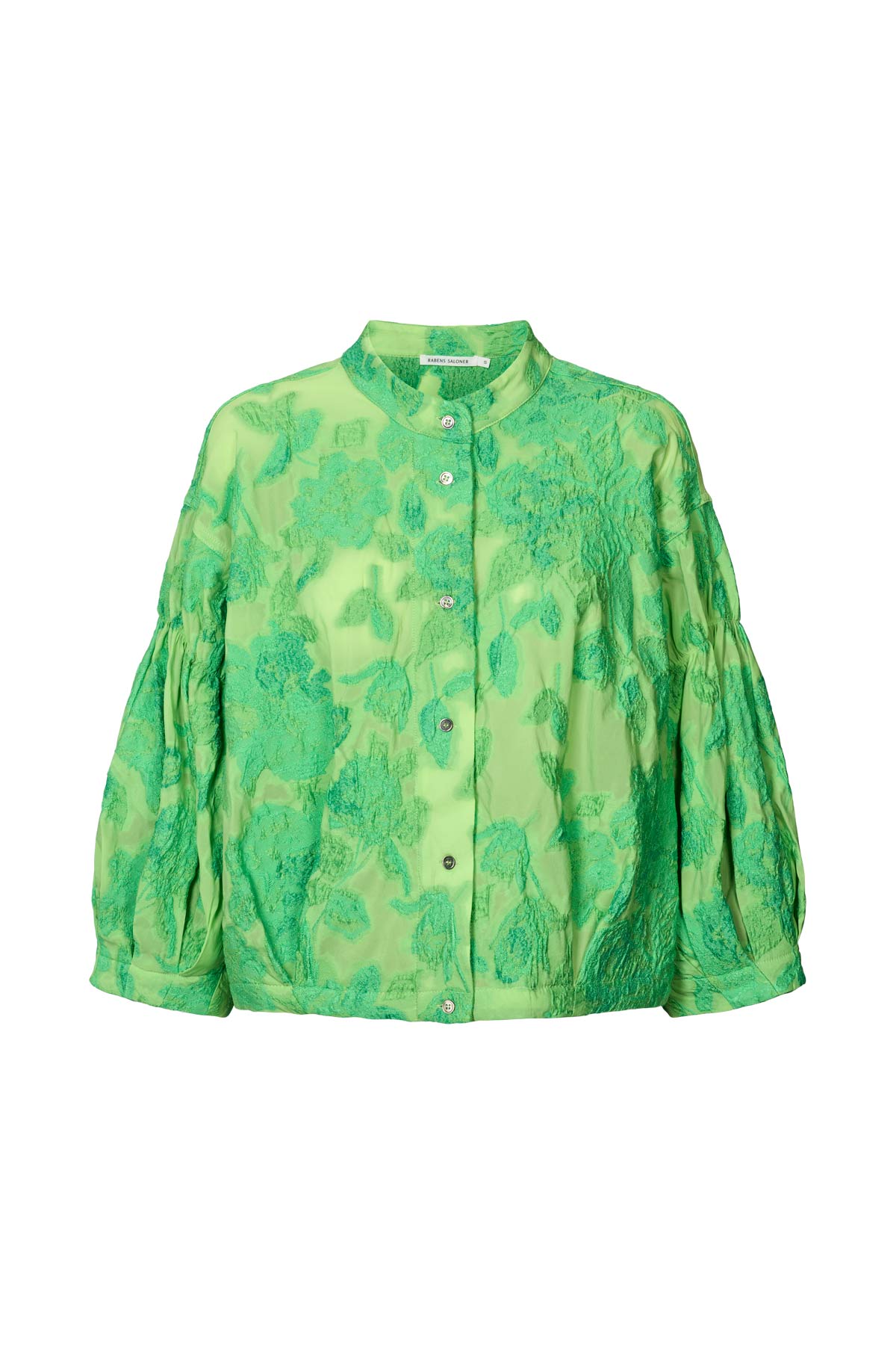 Candie - Clipped jacquard shirt jacket I Viper green Viper green XS 1 - Rabens Saloner