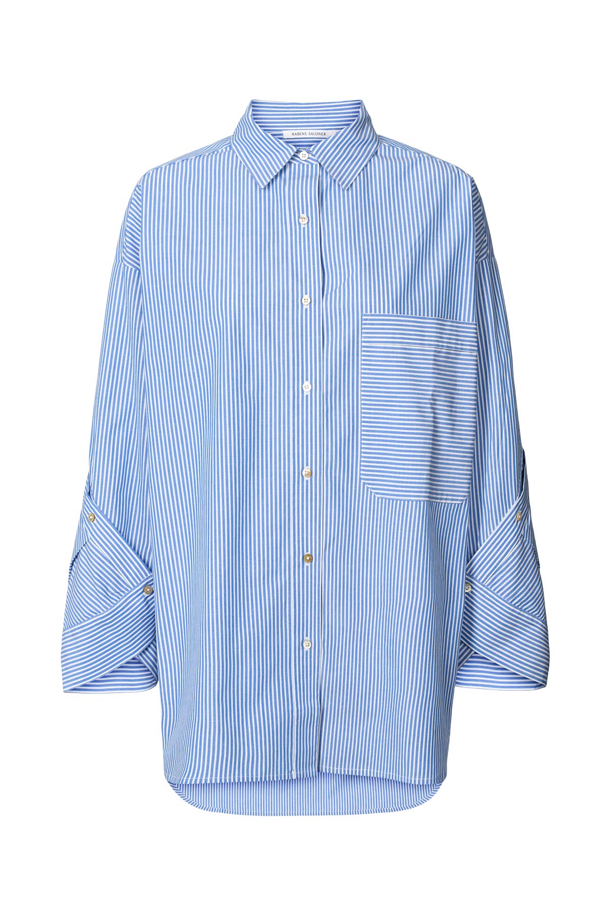 Bobbies - Quilt stripe oversize shirt I Blue white stripe Blue white stripe XS/S 7 - Rabens Saloner