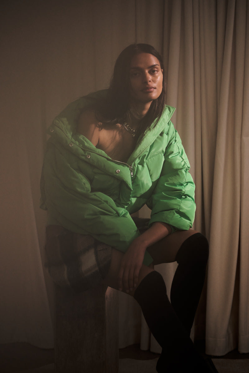 Olympia - Jumbo check short skirt I Brown check 10 - Rabens Saloner