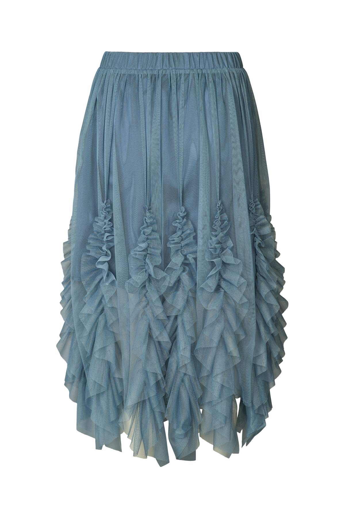 Glenda - Frilly tulle skirt I Dusty blue 2 - Rabens Saloner