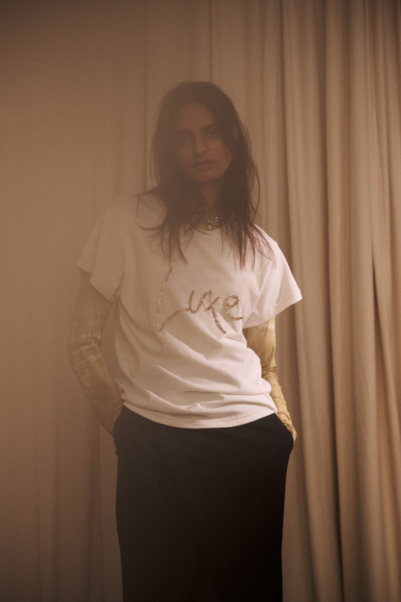 Ambla - Diamante t-shirt I Chalk 3 - Rabens Saloner