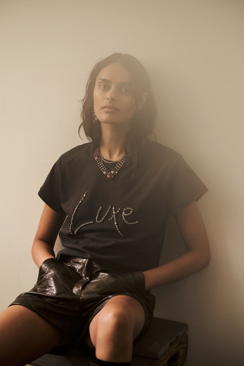 Ambla - Diamante t-shirt I Faded black 8 - Rabens Saloner