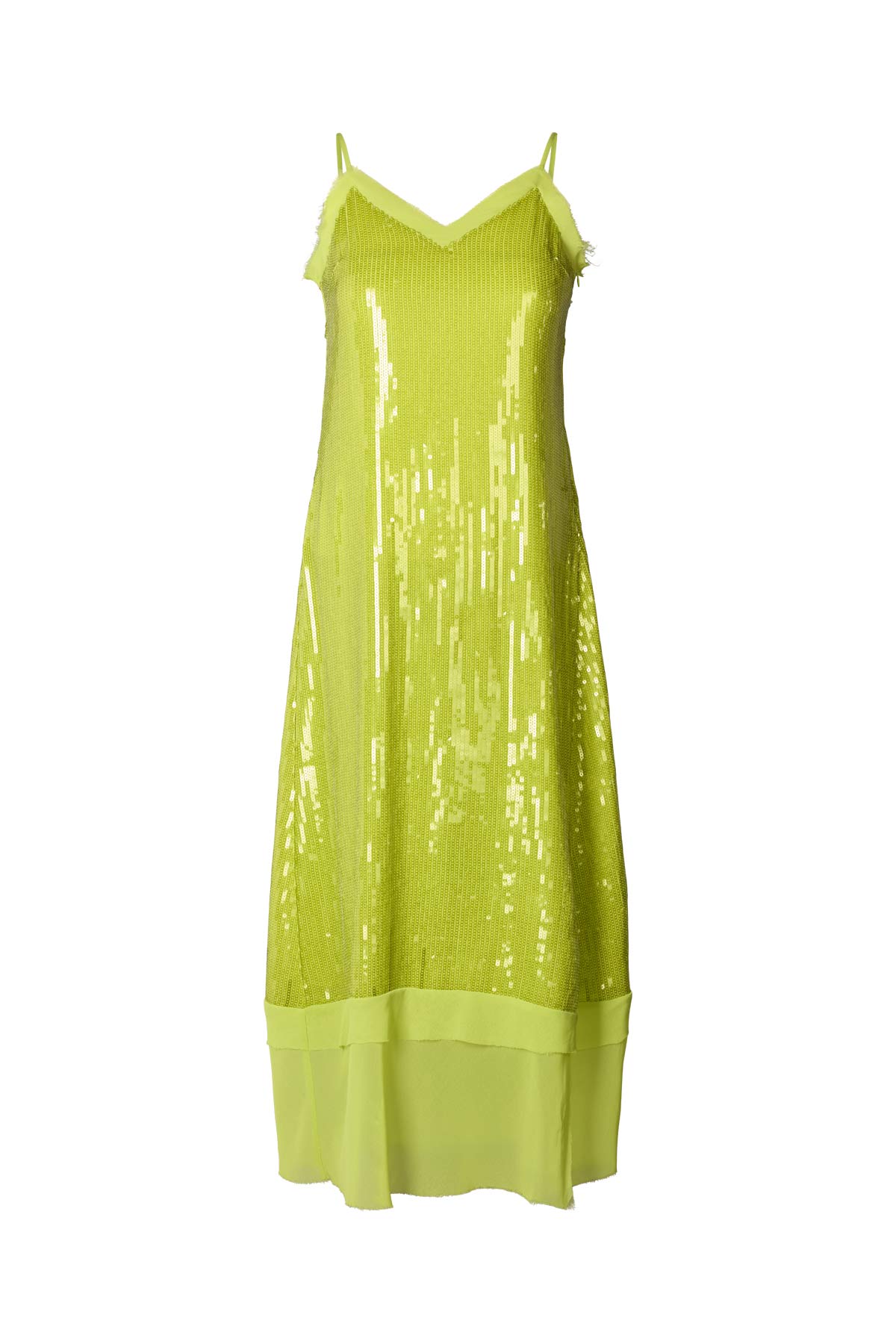 Gloria - Mini sequin strap dress I Chartreuse Chartreuse XS 5 - Rabens Saloner