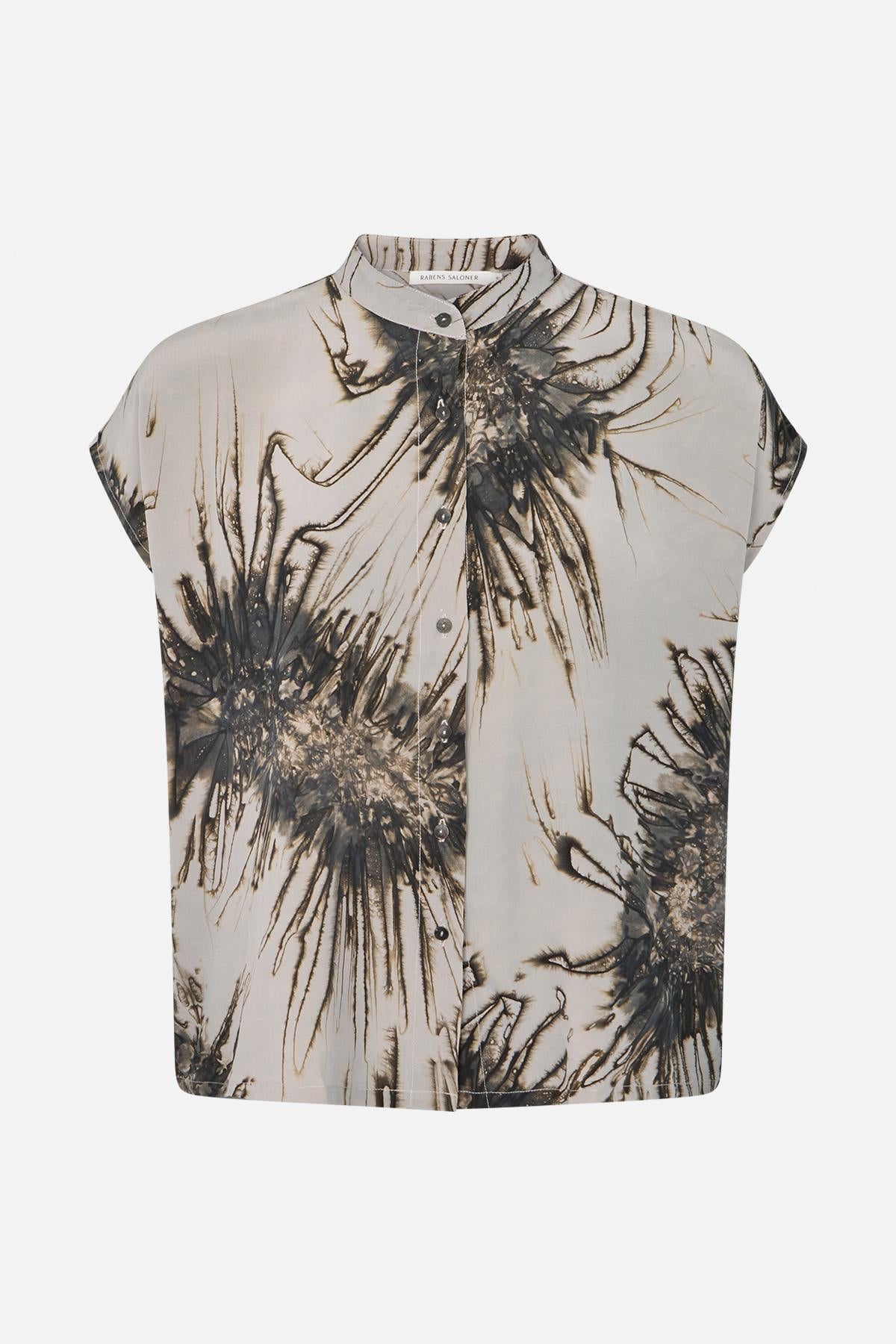 Heva - Sea urchin button blouse I Grey combo Grey combo XS 1 - Rabens Saloner