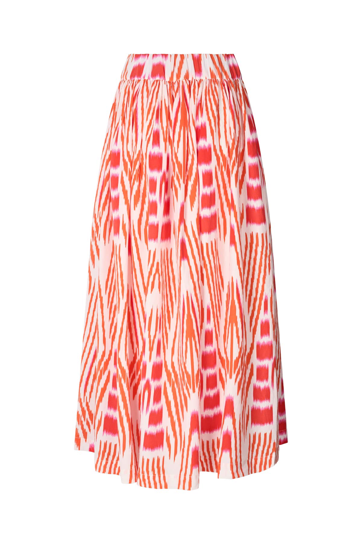 Almas - Ikat full skirt I Mandarin pink ivory 9 - Rabens Saloner