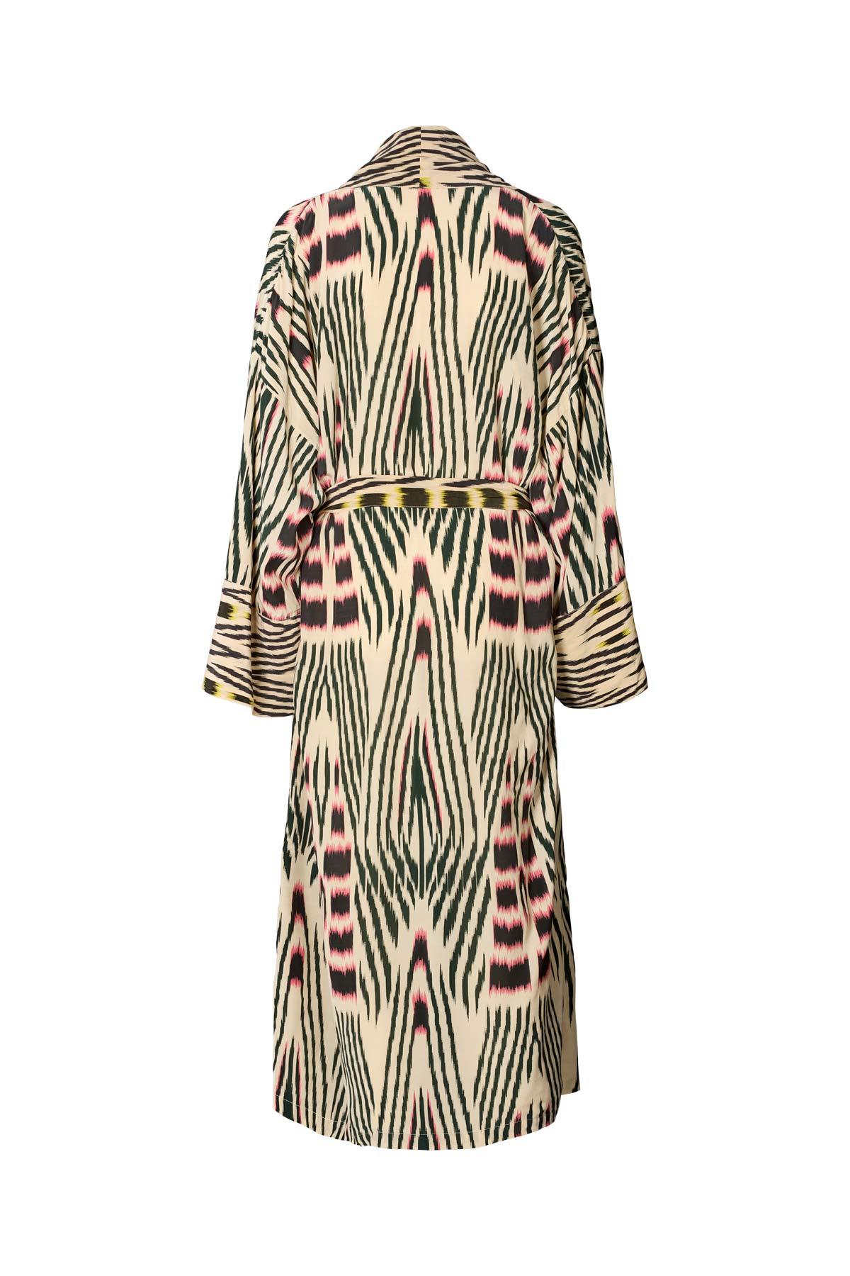 Sunita - Ikat combo robe dress I Forest pink sand & citrus combo 14 - Rabens Saloner