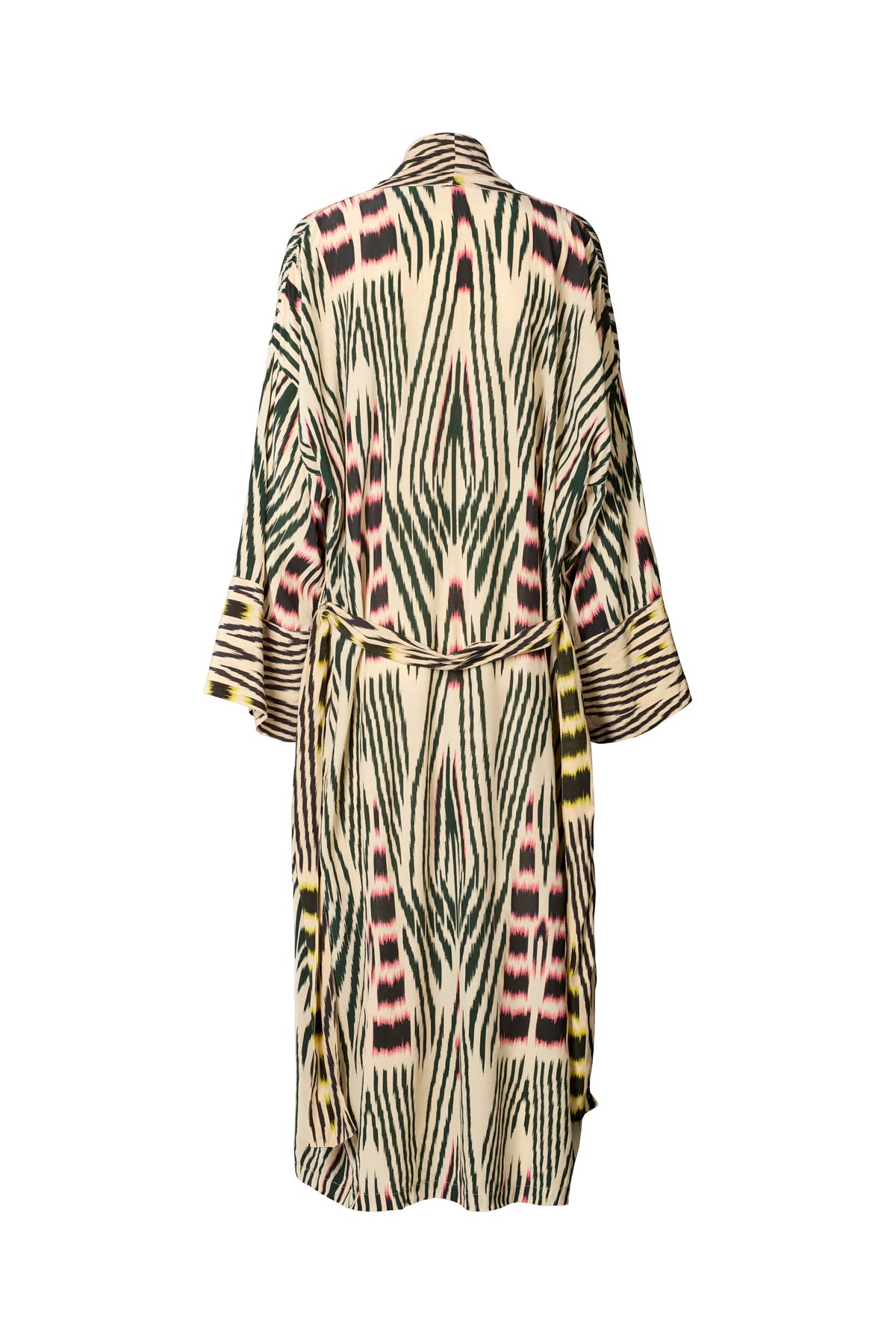 Sunita - Ikat combo robe dress I Forest pink sand & citrus combo 13 - Rabens Saloner