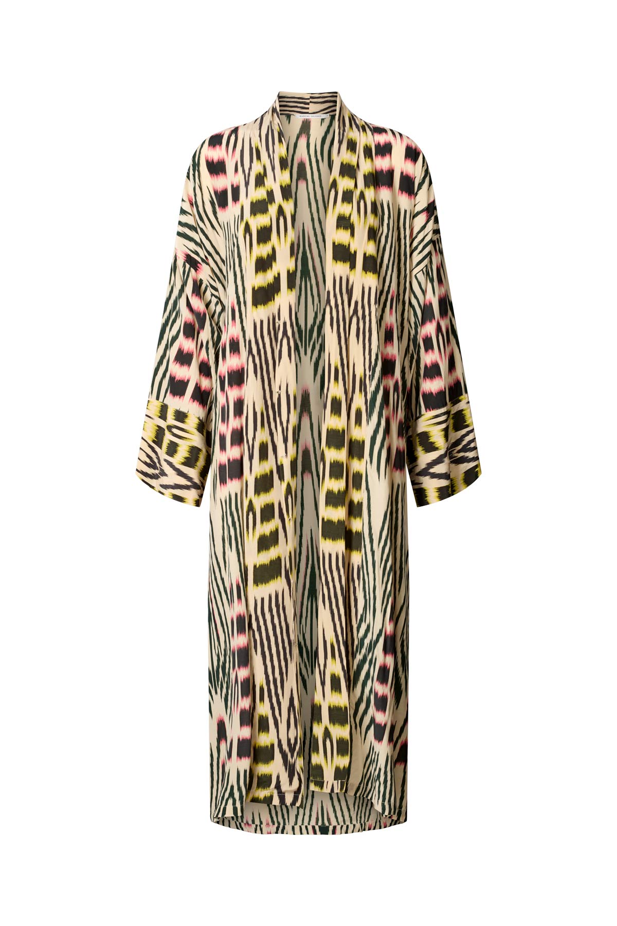 Sunita - Ikat combo robe dress I Forest pink sand & citrus combo Forest pink sand & citrus combo XS/S 12 - Rabens Saloner