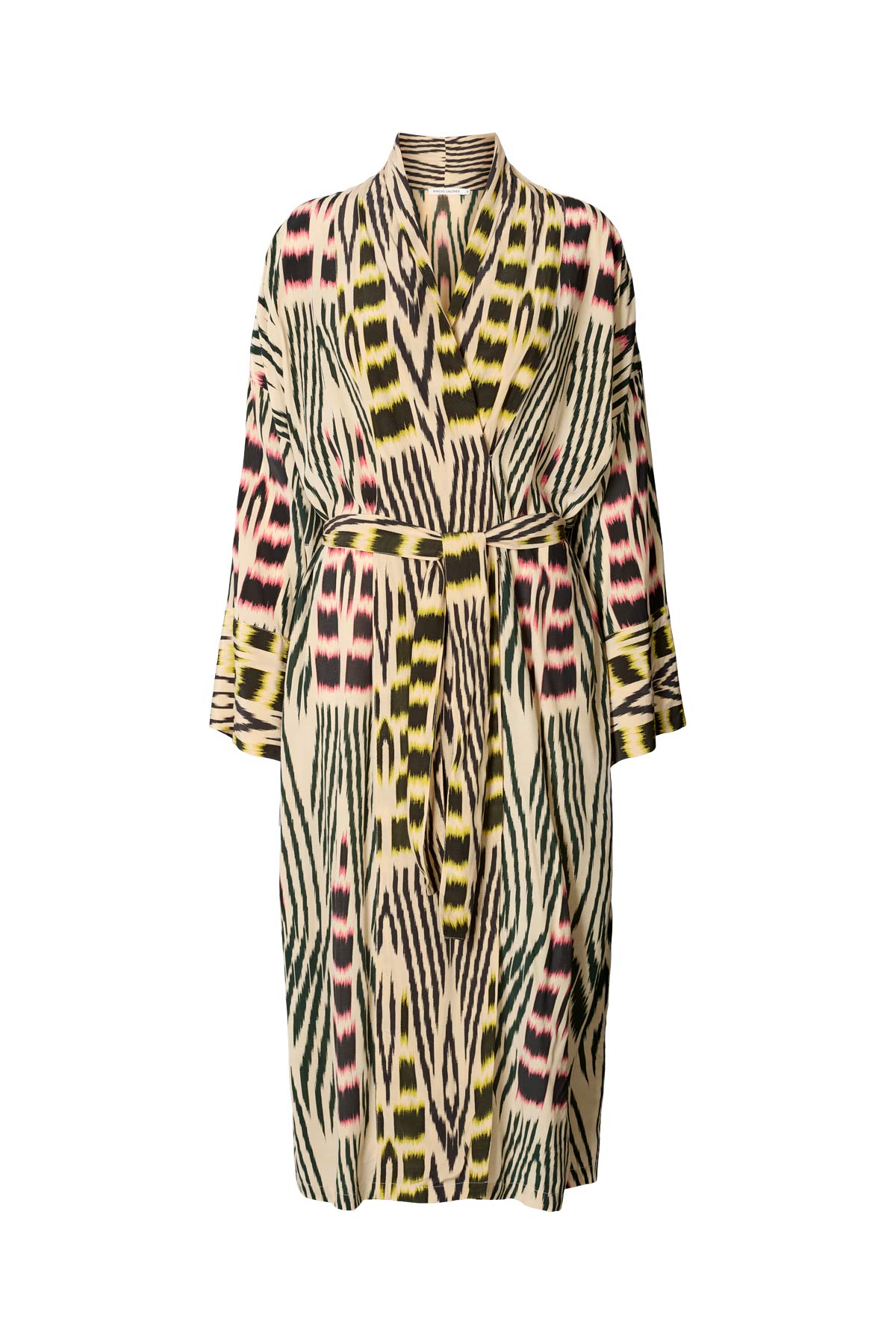 Sunita - Ikat combo robe dress I Forest pink sand & citrus combo 11 - Rabens Saloner