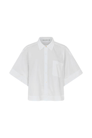 Berte - Poplin curved hem shirt I White White XS/S 9 - Rabens Saloner