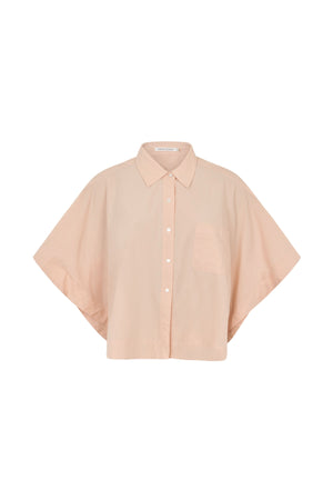 Berte - Poplin curved hem shirt I Soft rose Soft rose XS/S 1 - Rabens Saloner