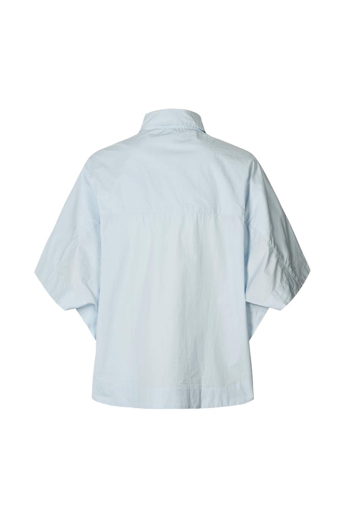Berte - Poplin curved hem shirt I Light blue 2 - Rabens Saloner