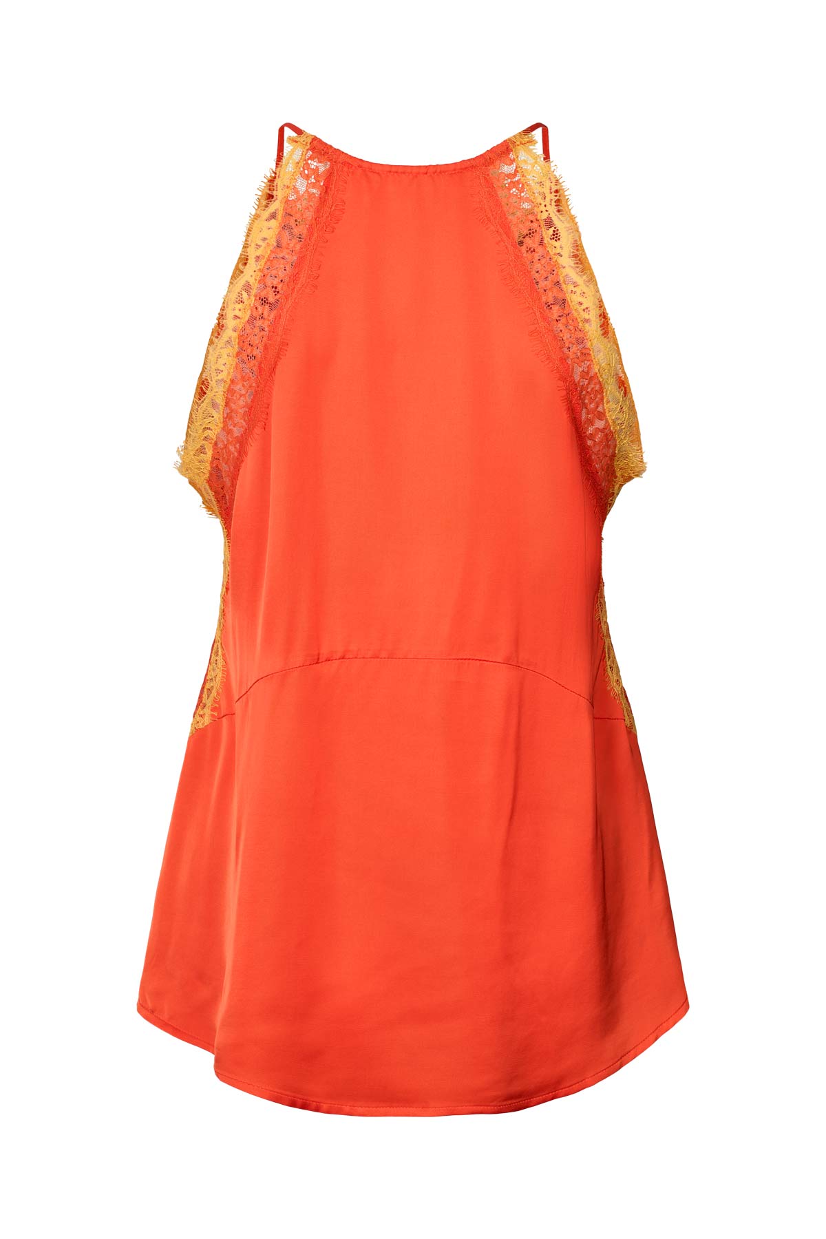 Soho - Contrast lace camisole top I Deep mandarin 7 - Rabens Saloner