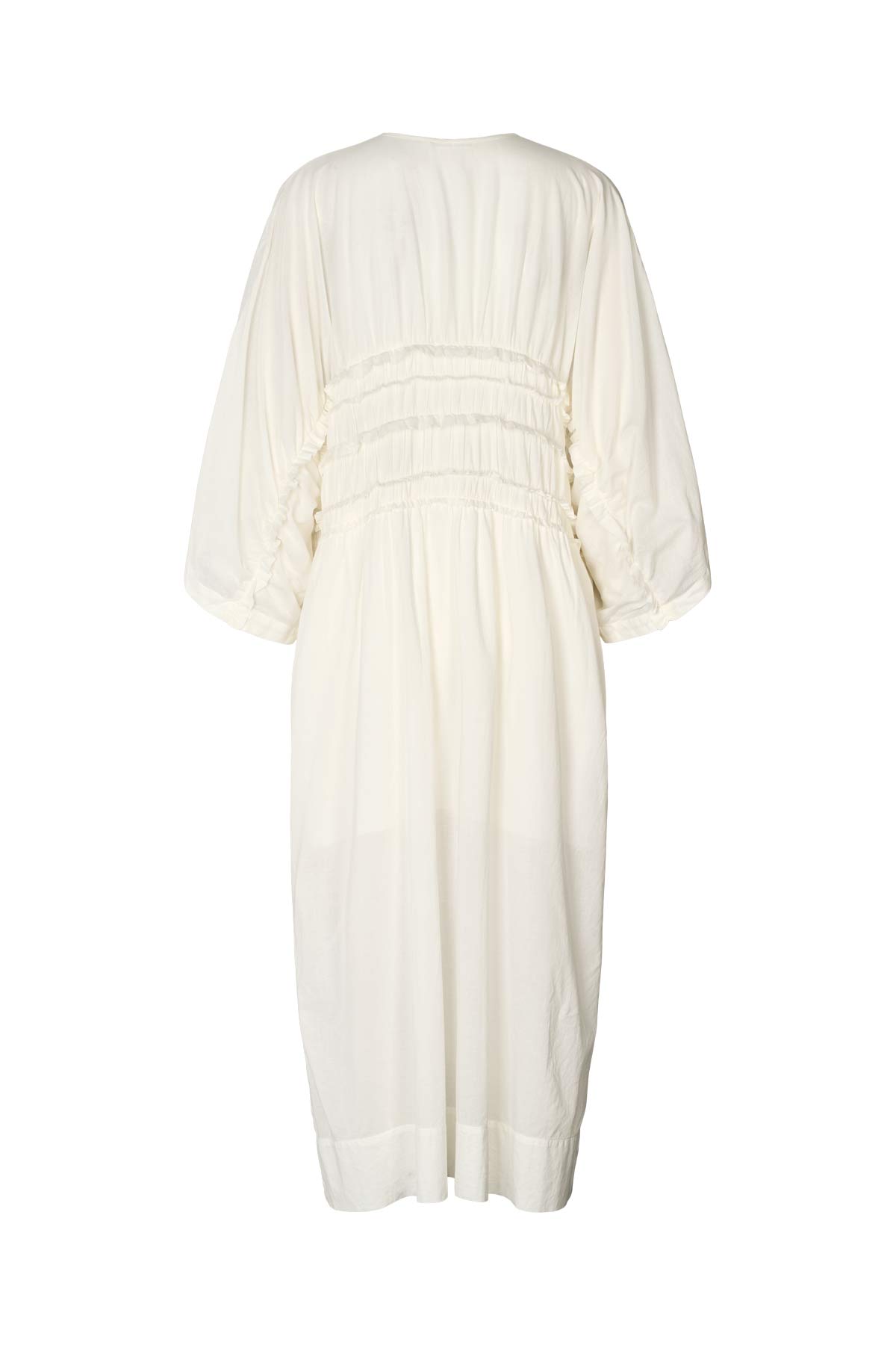 Ina - Voile frill gathered dress I Chalk 6 - Rabens Saloner