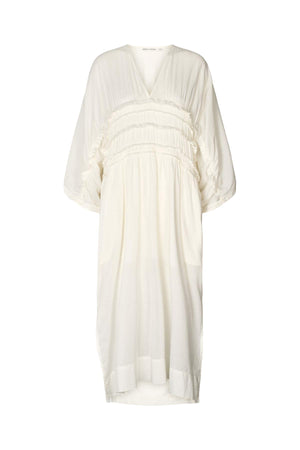 Ina - Voile frill gathered dress I Chalk Chalk XS/S 5 - Rabens Saloner