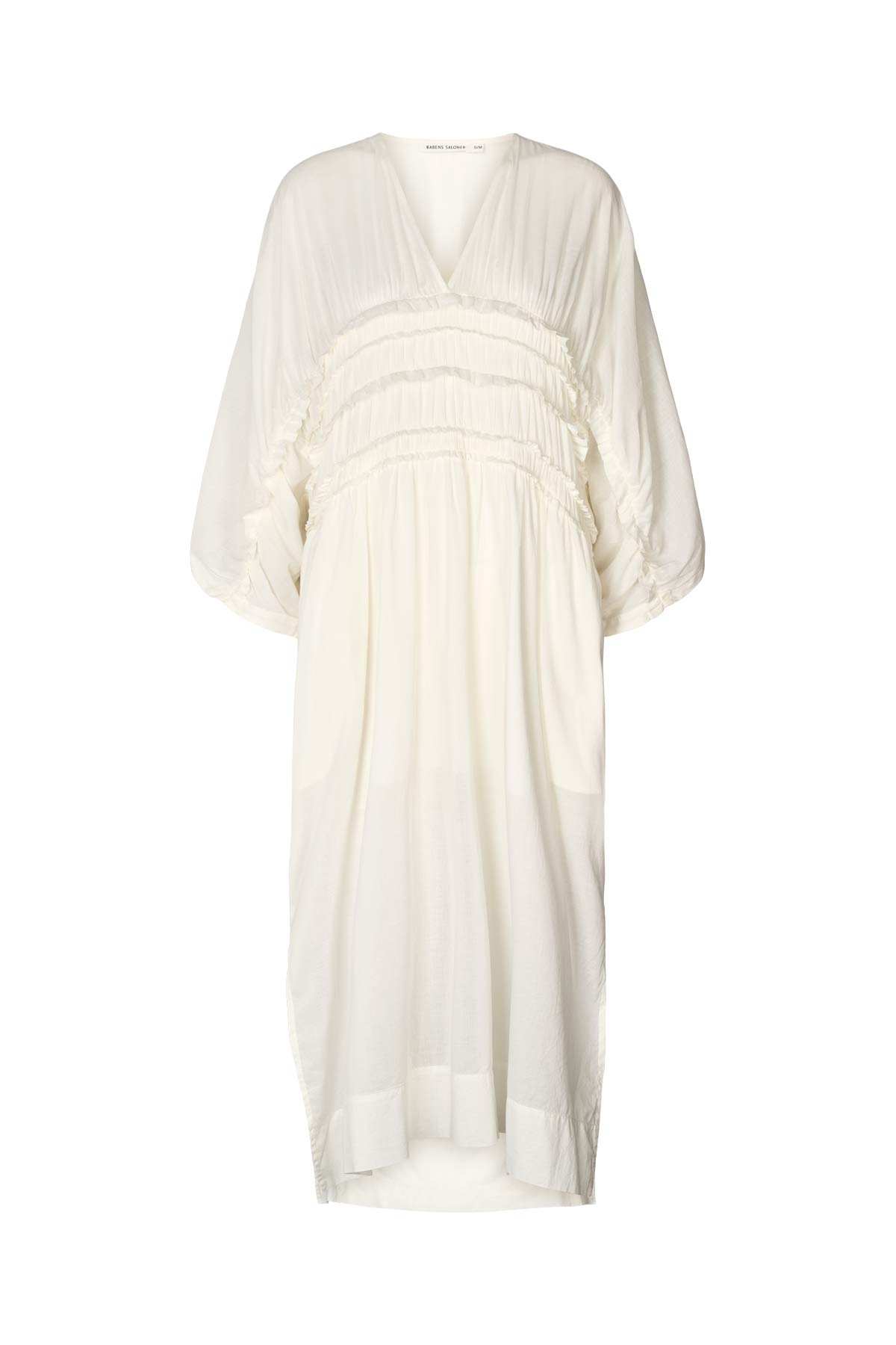 Ina - Voile frill gathered dress I Chalk Chalk XS/S 5 - Rabens Saloner