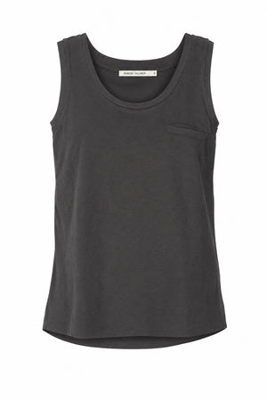 Abbi - Vintage jersey pocket tank top I Faded black 1 - Rabens Saloner
