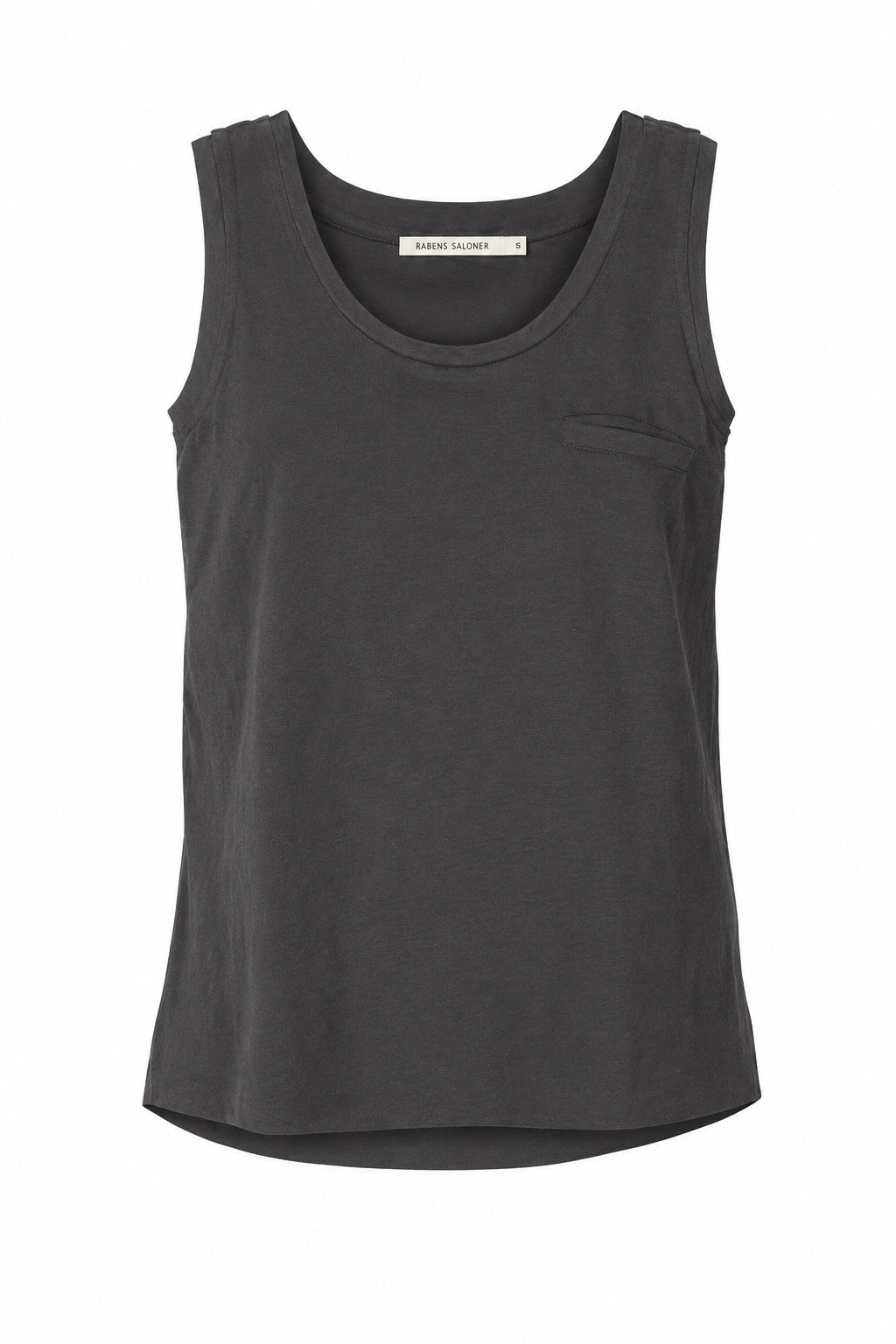 Abbi - Vintage jersey pocket tank top I Faded black 1 - Rabens Saloner