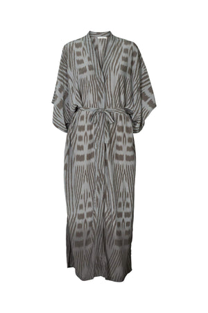 Alesandra - Ombre ikat kimono dress I Asphalt combo Asphalt combo O/S 8 - Rabens Saloner