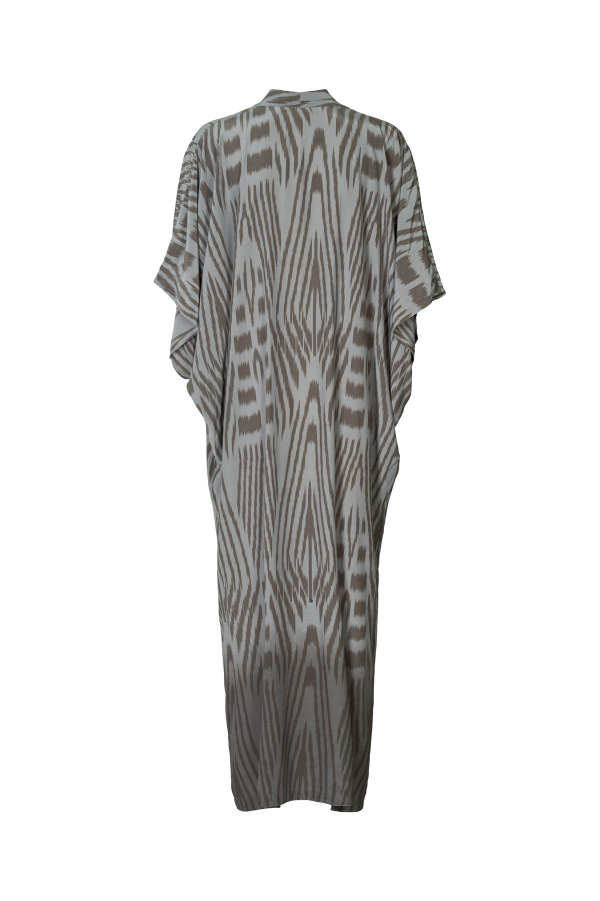 Alesandra - Ombre ikat kimono dress I Asphalt combo 11 - Rabens Saloner