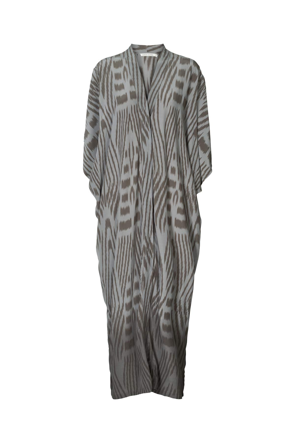 Alesandra - Ombre ikat kimono dress I Asphalt combo 9 - Rabens Saloner