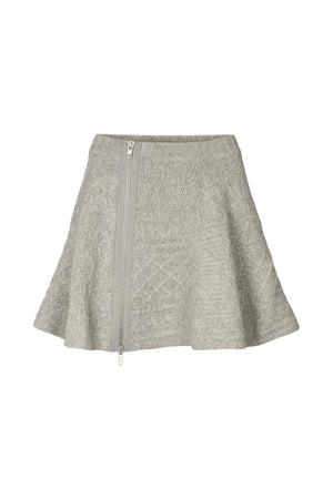 Joleen - Patchwork knit skirt I Light grey melange Light grey melange XS 1 - Rabens Saloner
