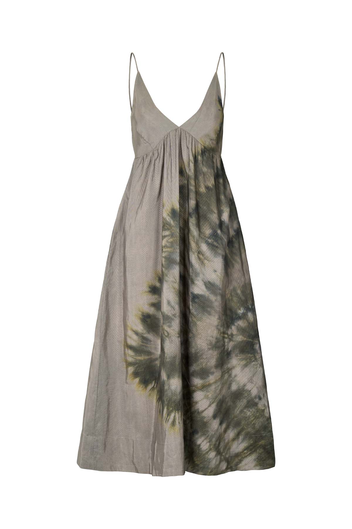 Maple - Lava v-front dress I Grey green combo 4 - Rabens Saloner
