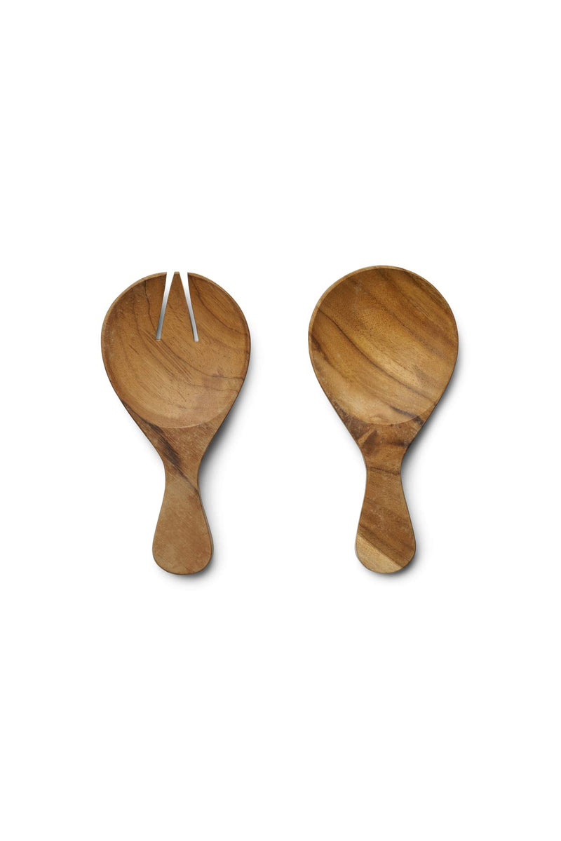 Teak wood salad servers - Salad servers I Wood Wood 16 CM 3 - Rabens Saloner