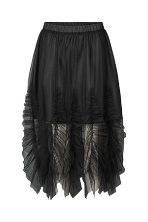 Glenda - Frilly tulle skirt I Black Black XS 10 - Rabens Saloner