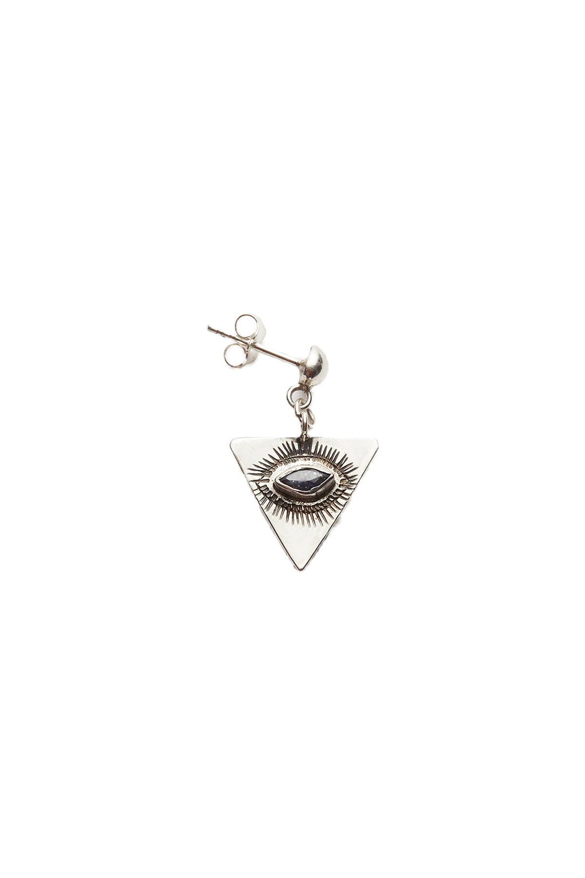 Nafsu - Earstick w/ triangle eye pendant I Sapphire Sapphire O/S  1 - Rabens Saloner
