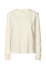 Hila - Light stretch crew neck top I Winter white    1 - Rabens Saloner