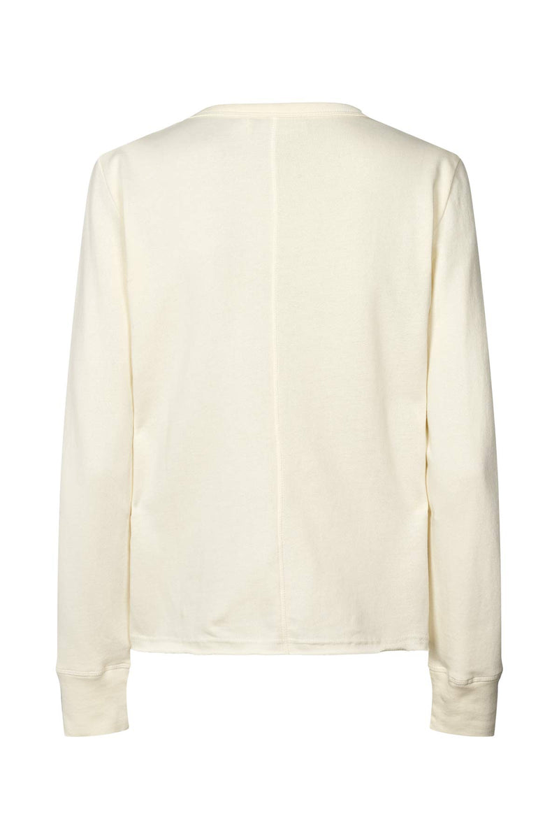 Hila - Light stretch crew neck top I Winter white    2 - Rabens Saloner